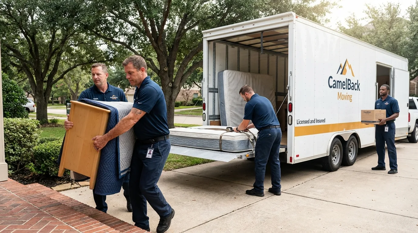 Crew loading residential truck for cross-state move from Madisonville, KY