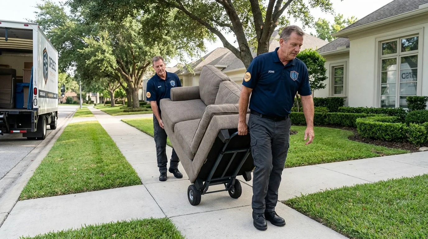 Local residential moving crew loading furniture in Madisonville, KY